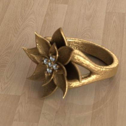 Amaryllis Ring- Christmas - Unique Ring- Flower..
