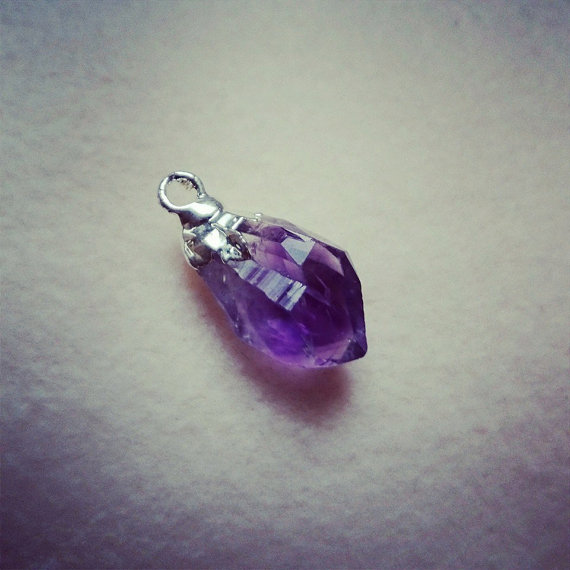 Amethyst Necklace - Amethyst Pendant -naturel Stone - Love Stone - Purple Necklace